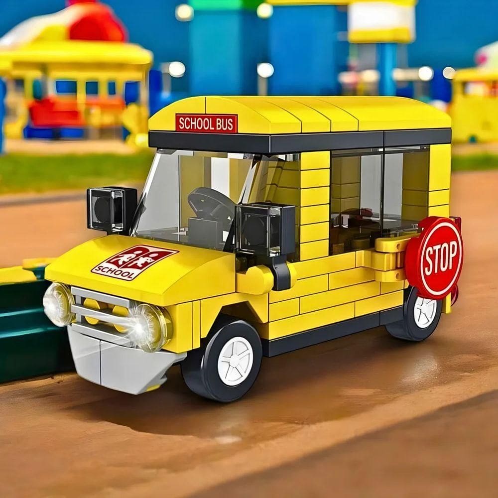 Brinquedo Blocos De Construção Carro ônibus Escolar