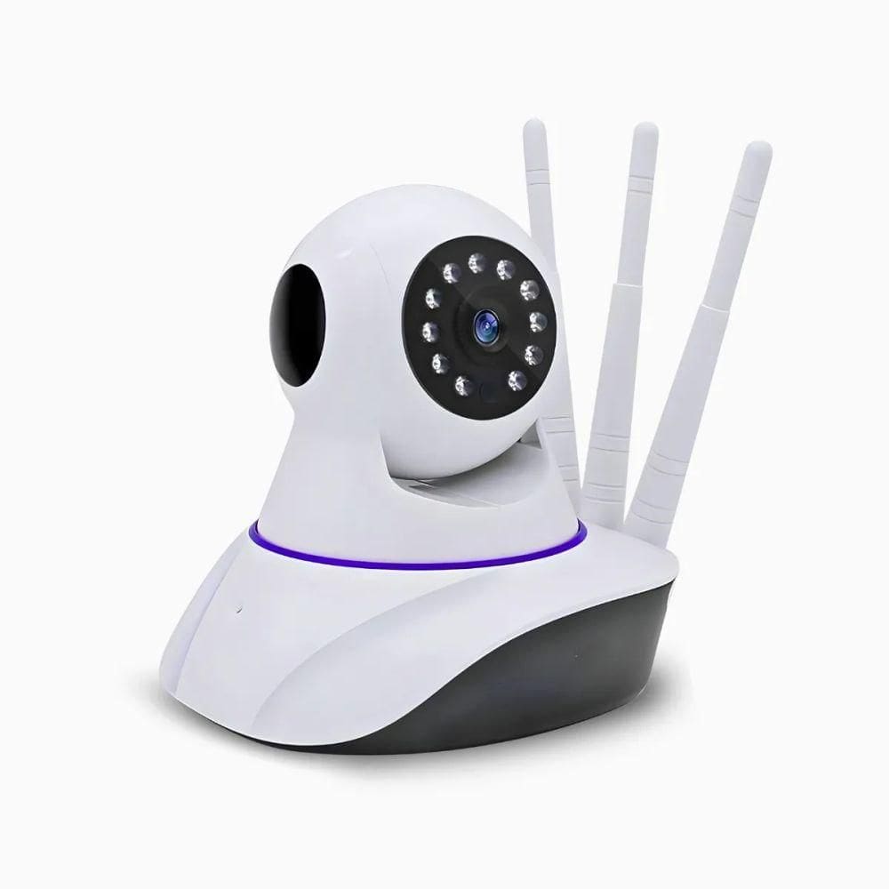 Câmera Ip Sem Fio 360° 3 Antenas Hd Wifi Visão Noturna Alarm