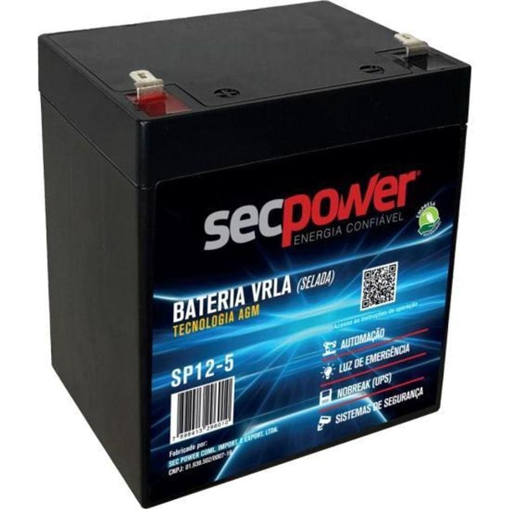 Bateria Selada 12v 5ah Sp12-5 Secpower [f002]