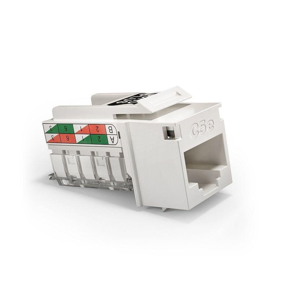 Conector Femea Keystone Rj45 Cat.5E T568A-B Branco 35050423