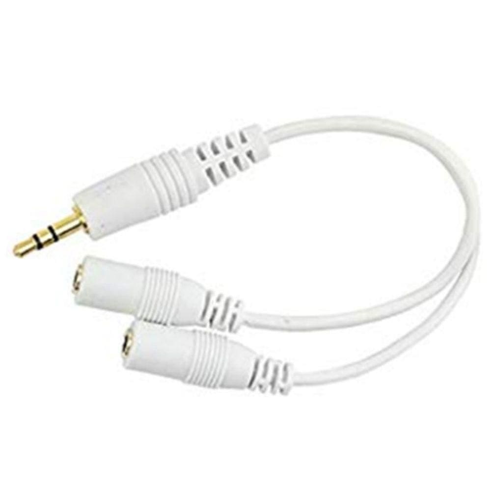 Cabo P2-Macho Estéreo 2 J2-Fêmea Para Notebooks