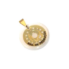 Pingente Engenharia De Produção Acrílico Folheado 18k