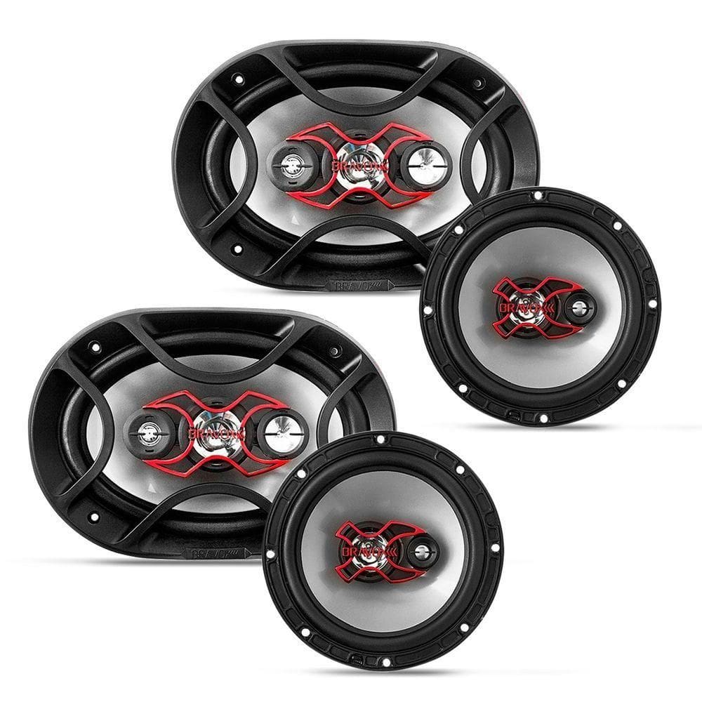 Alto Falante Kit Fácil Bravox 6x9 Pol + 6 Pol 240w Rms Linha X