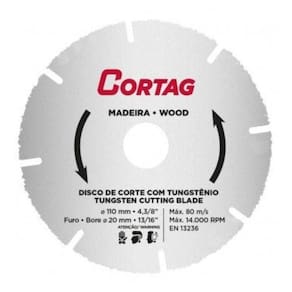 Disco De Corte Tungstênio Para Madeira Cortag 110mm