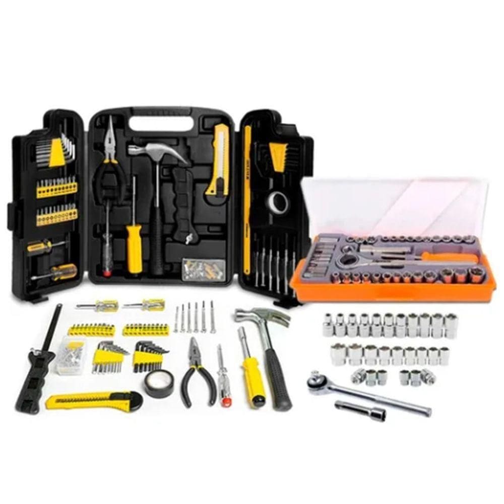 Kit Completo Ferramentas Mecânica 129 Peças + 40 Soquetes