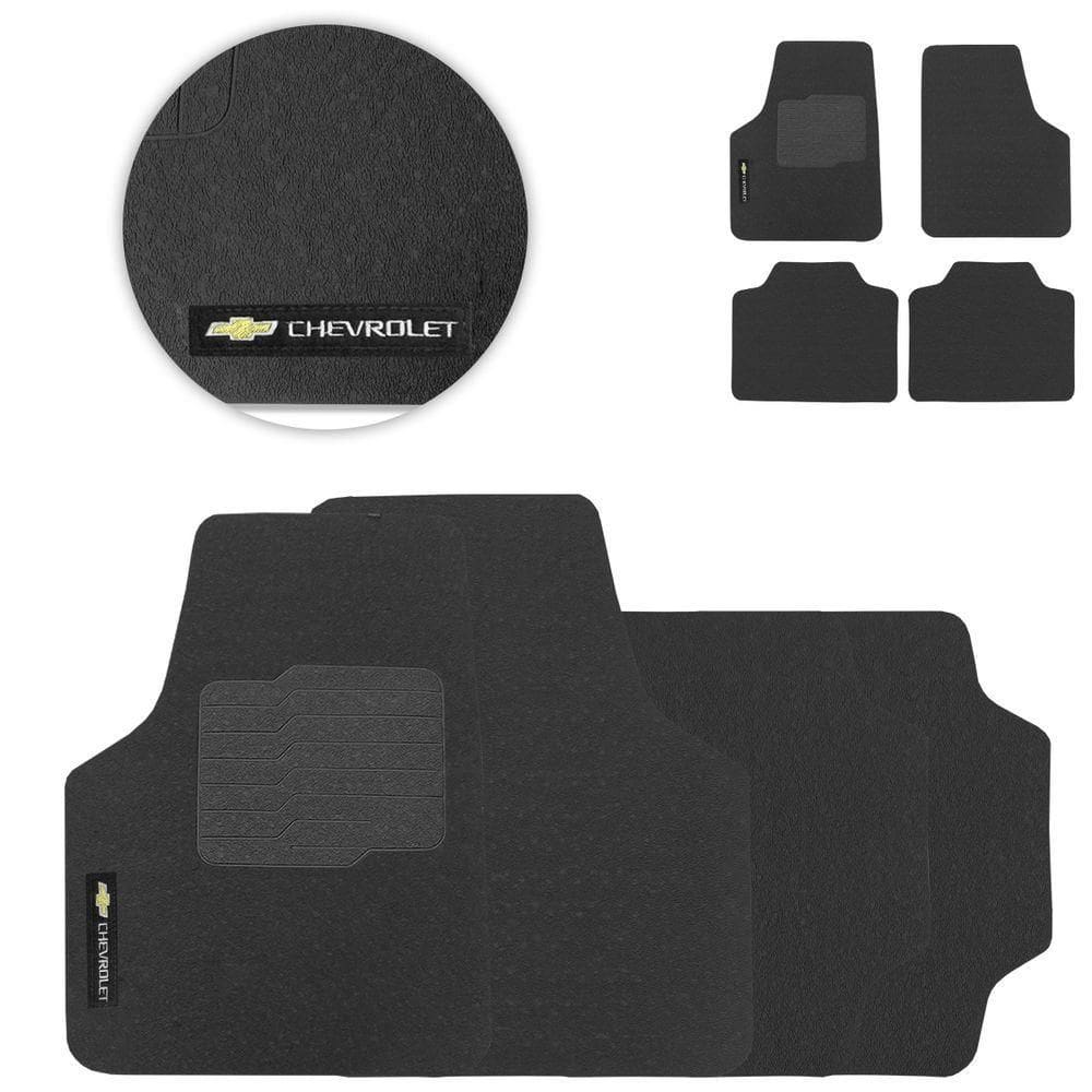 Tapete De Borracha Universal Chevrolet Preto Pvc 4 Peças