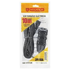Extensao Cabo Pl 2x0,75 10 Metros Preta 104
