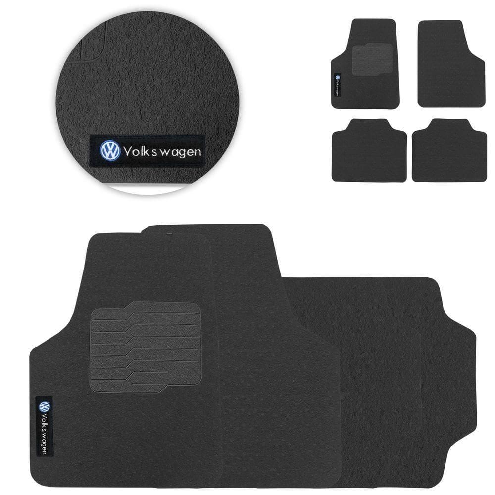 Tapete De Borracha Universal Volkswagen Preto Pvc 4 Peças