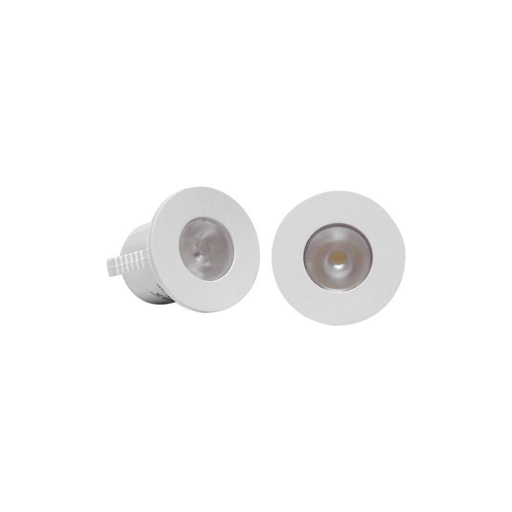 Kit 2 Spots De Embutir Para Móvel Taschibra Pik Redondo Led 1w Bivolt Branco 6500k Luz Branca 15090321