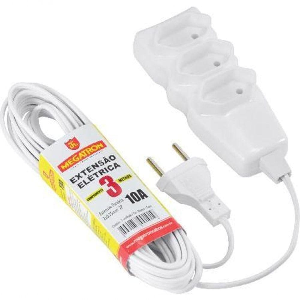 Extensa?o Cabo Pl 2x0,75 3 Metros Branca 97