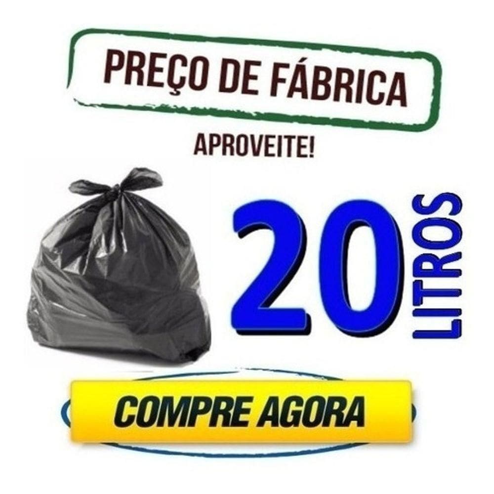 Saco De Lixo 20l 100 Un Preto Reforçado