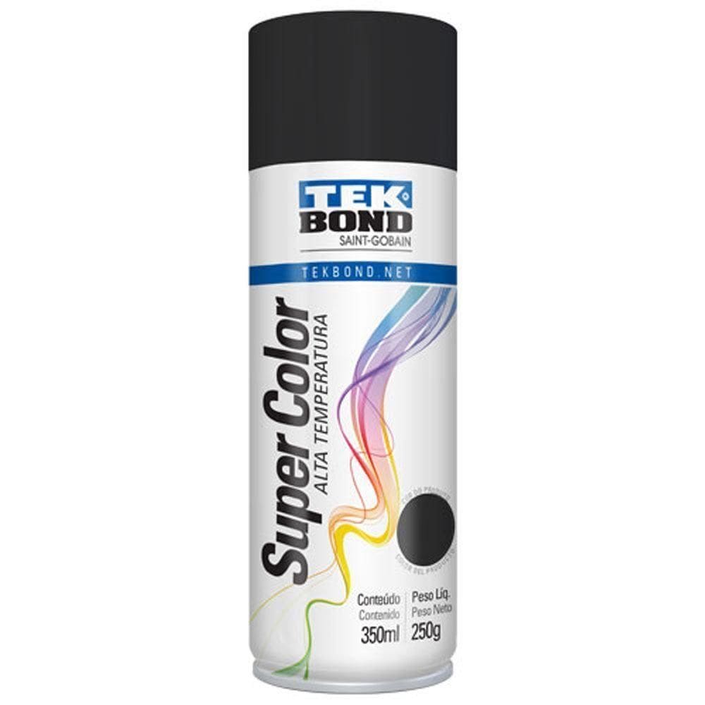 Tinta Spray Alta Temperatura Preto Fosco 350ml Tek Bond