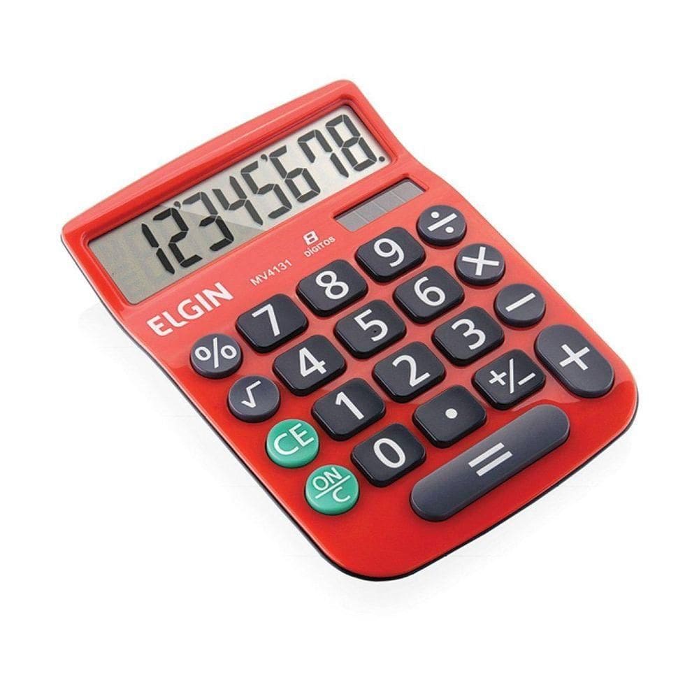 Calculadora De Mesa 8 Digitos Mv-4131 Vermelha
