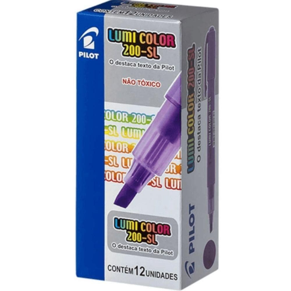Caixa Caneta Marca Texto Lumi Color 200sl - 12 Unidades - Pilot Violeta