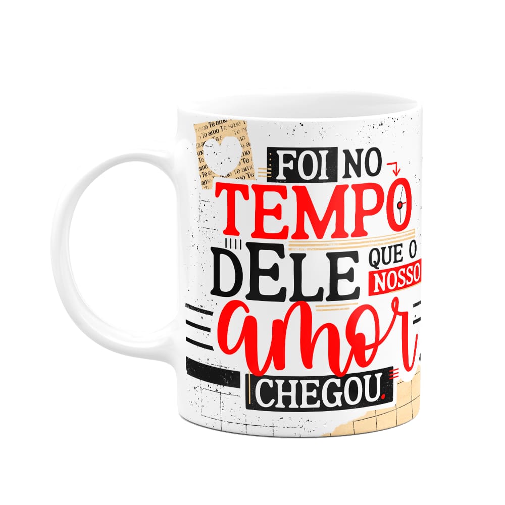 Caneca Namorados Laços - Foi no tempo de Deus