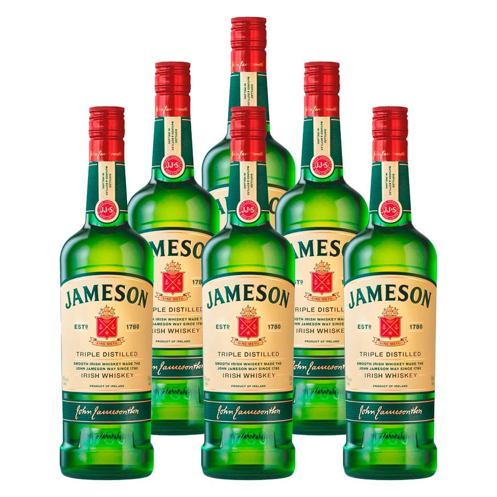 Whisky Irlandês Jameson Irish Whiskey 750ml 6 Unidades