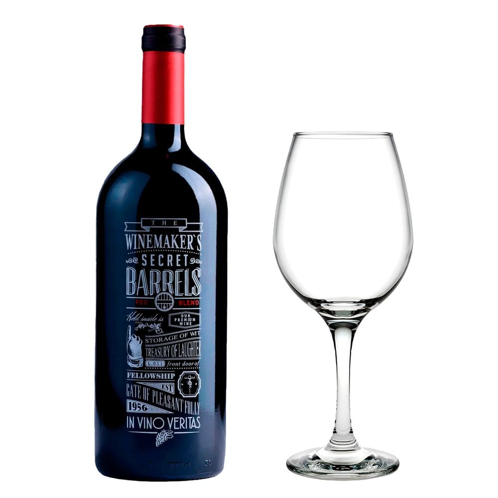 Vinho Winemaker`s Secret Barrel + Taça de Vidro Barone