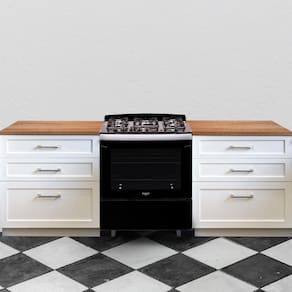 Fogão de Chão 5 Bocas À Gás Mesa Vidro Temperado Grades Ferro Digital Forno Cozinha Moderna Preto