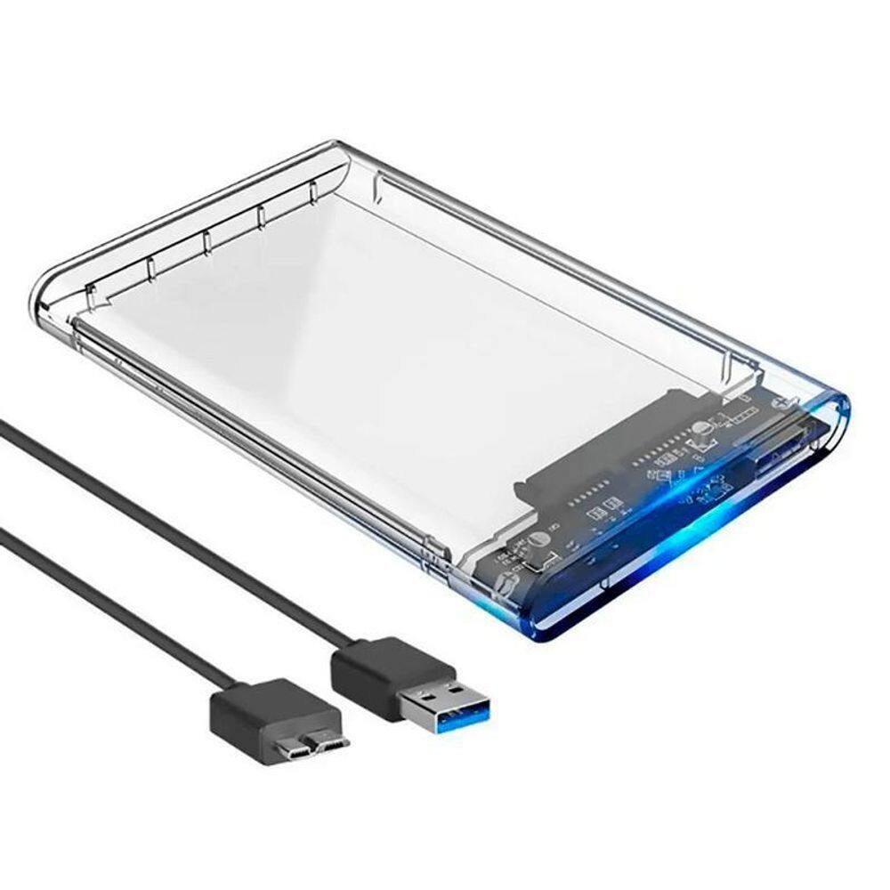 Case Hd Externo 2.5 E Sata Ssd Usb 3.0 Transparente Exbom