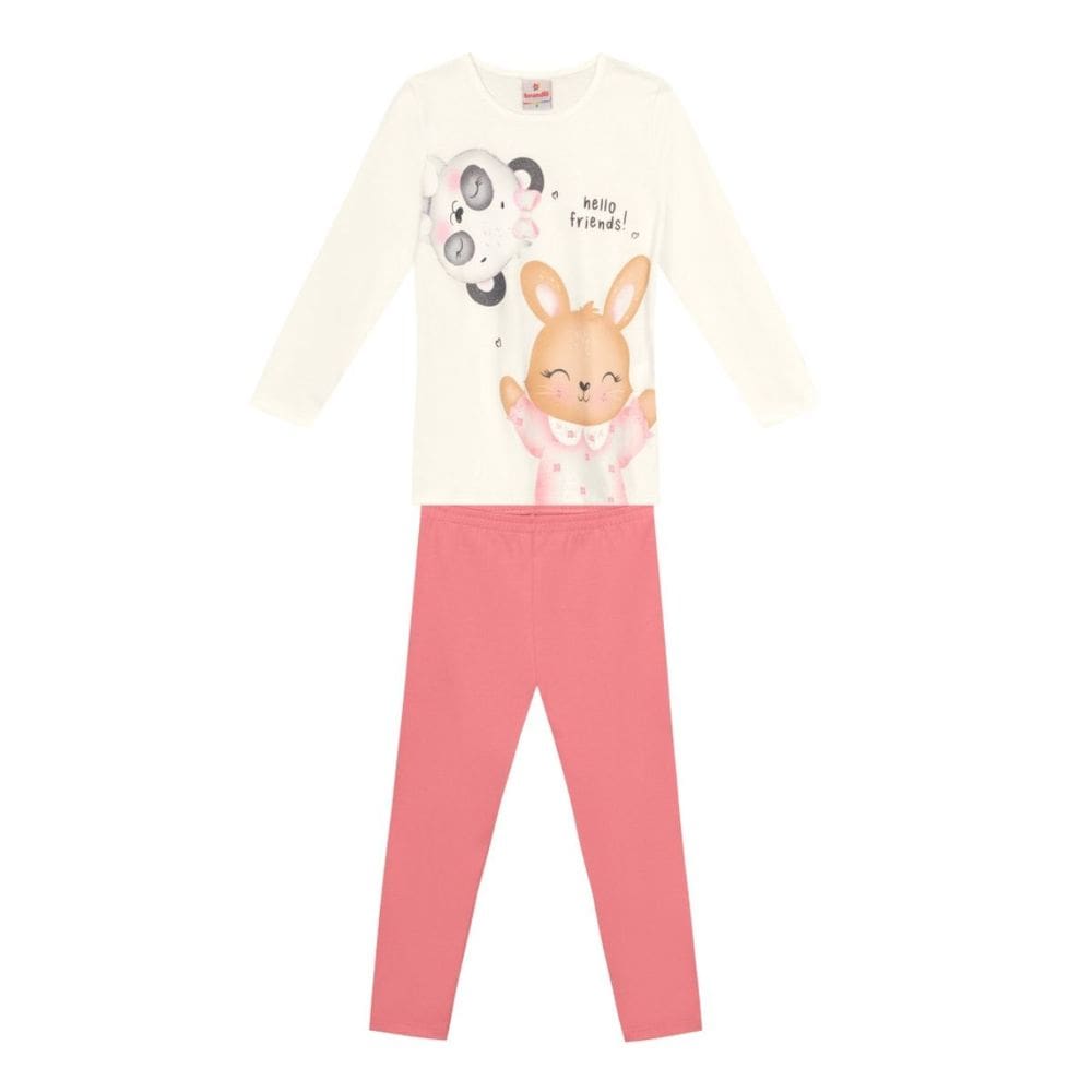 Conjunto Infantil Menina de Bichinhos com Glitter - Brandili