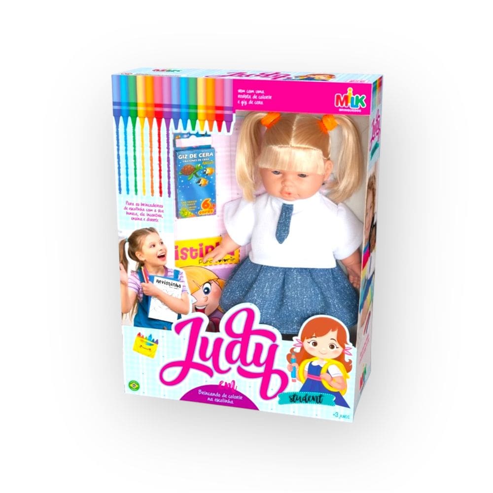 Boneca JUDY Student 34cm com Giz e Livro