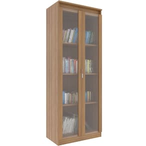Estante Armário Alta Livreiro Multiuso Office 2 Portas Vidro
