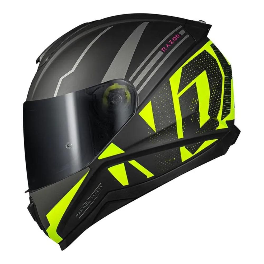Capacete Norisk Ff802 Razor Full Preto/Amarelo Fosco