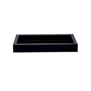 Bandeja Vidro Preto Decoração Luxo 40X30 Inova Decor
