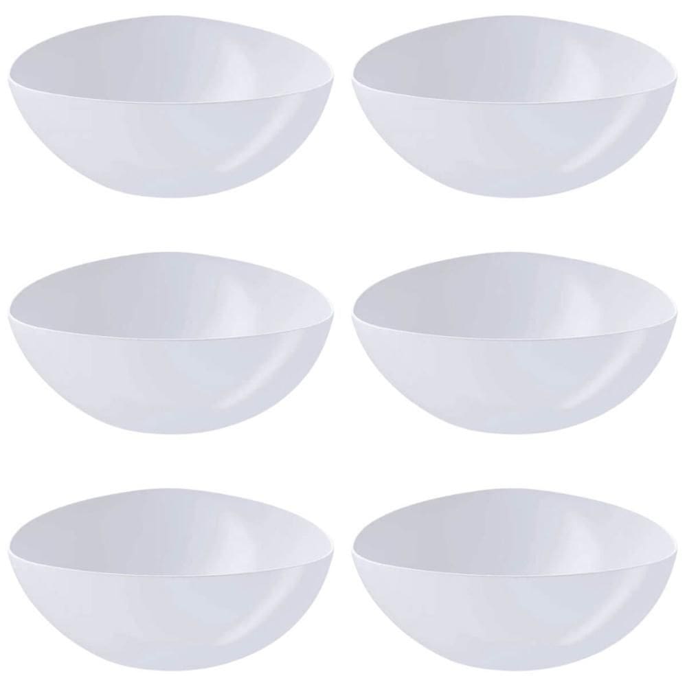 Kit 6 Saladeiras Triangulares 2,5L Tigela de Plástico Branca Essential Coza Bacia Pipoca
