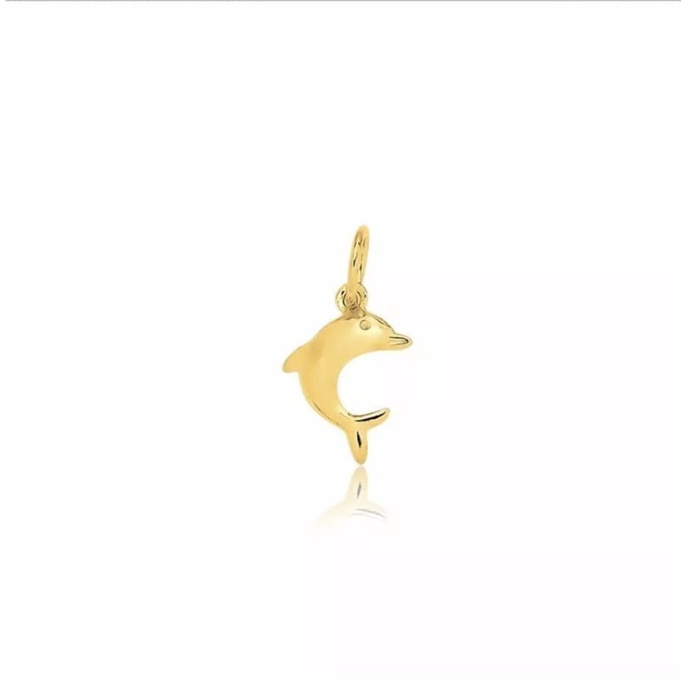 Pingente Delicado Golfinho Folheado Ouro 18k