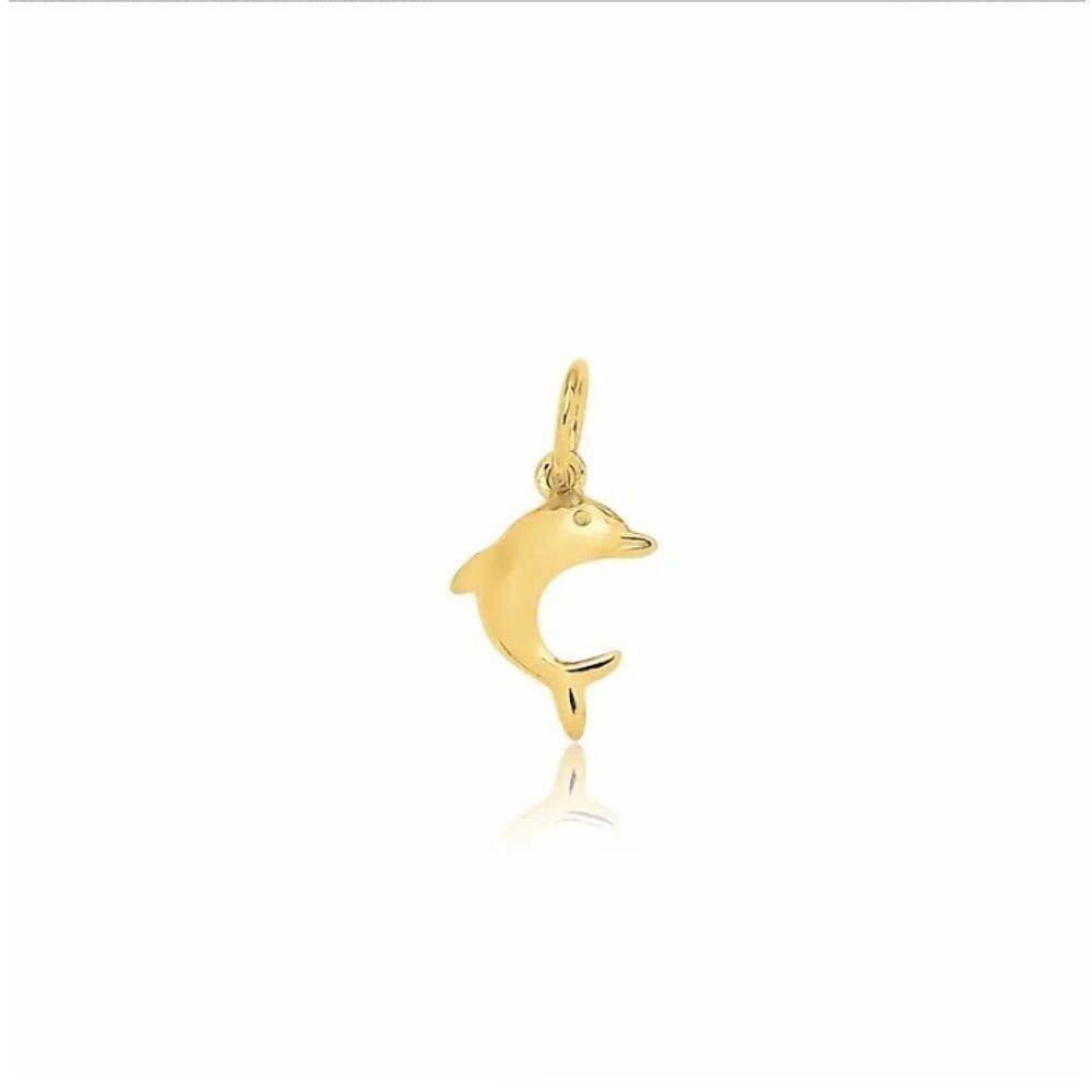Pingente Delicado Golfinho Folheado Ouro 18k