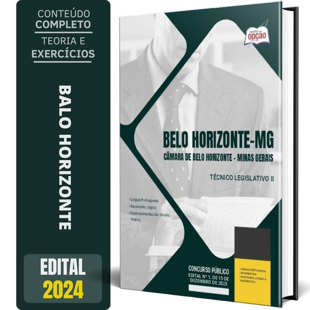 Apostila Câmara Belo Horizonte Mg 2024 Técnico Legislativo