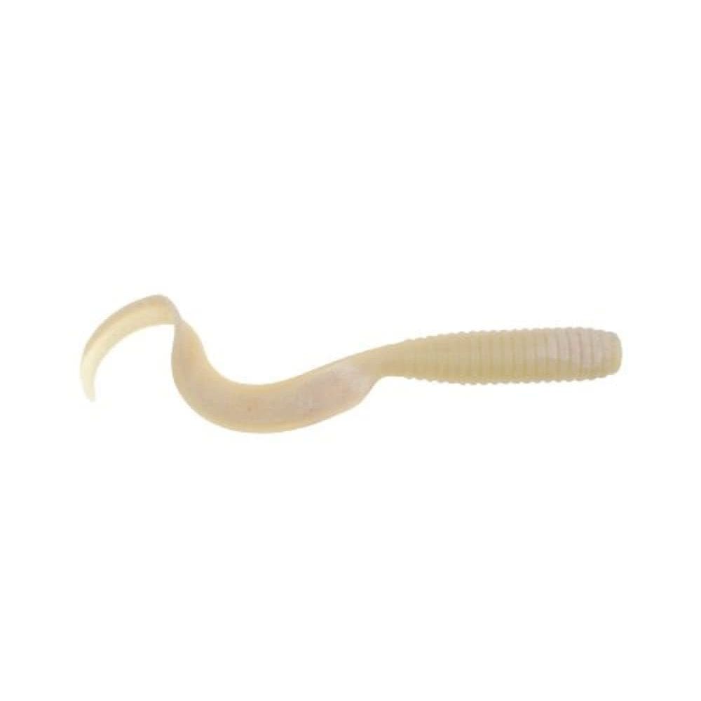 Isca Berkley Gulp! Grub White Glow 15cm para peixes de água salgada