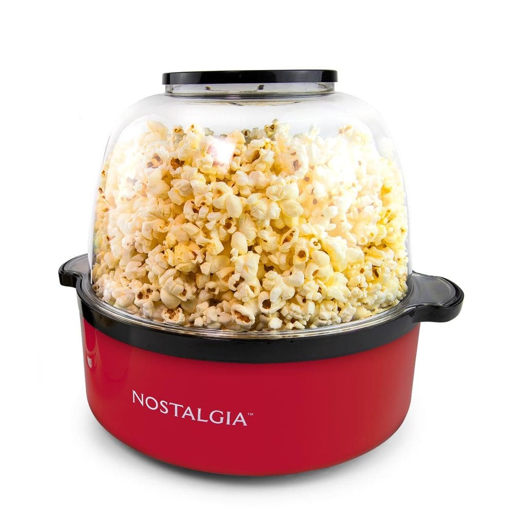 Máquina de pipocas Nostalgia Classic Electric Stirring 5.6L vermelha
