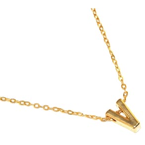Colar Cordão Minha Inicial Letra V Lembrancinha Folheado 18k