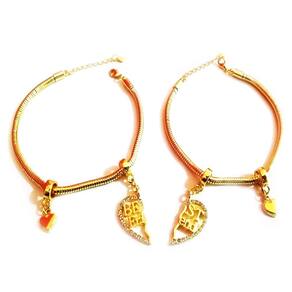 Pulseira Best Friends Coração Folheado A Ouro 18k