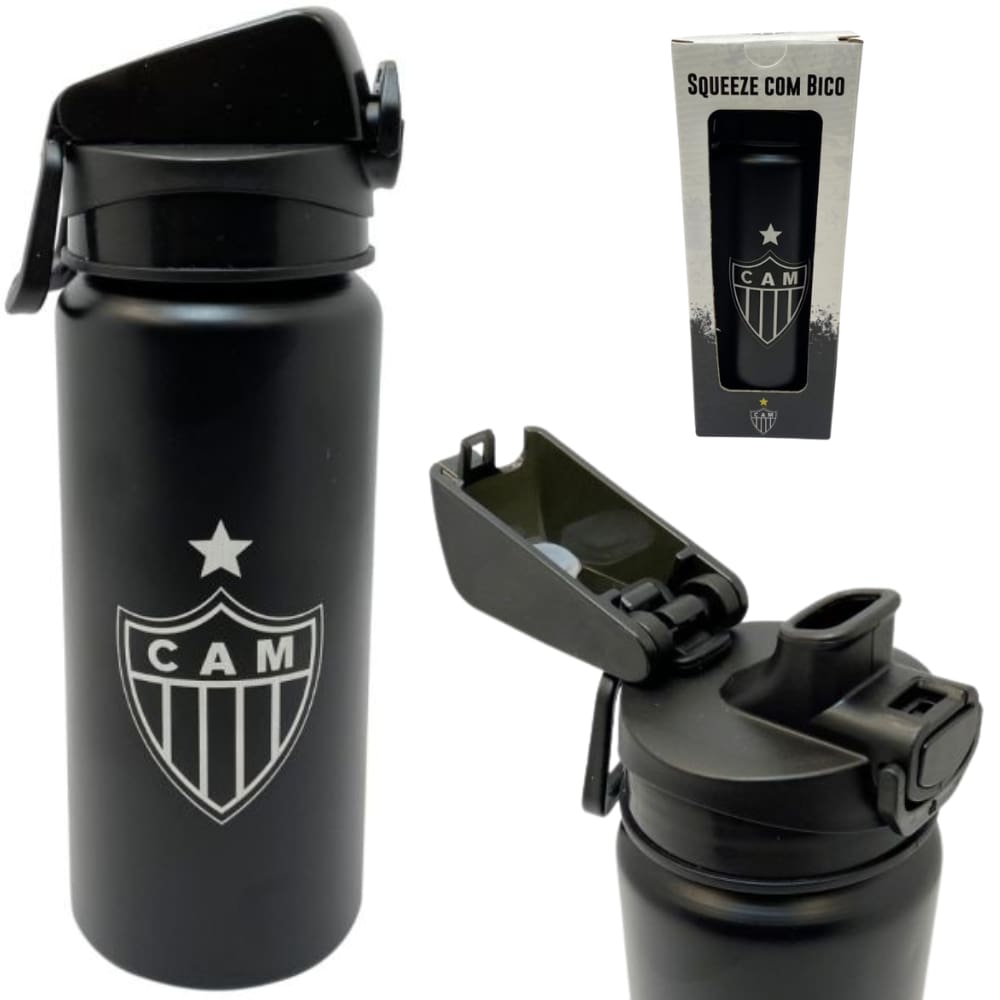 Garrafa Atlético Mineiro Squeeze Alumínio 600ml Oficial Galo