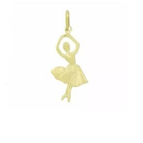 Pingente Bailarina Dançarina Folheado Ouro 18k