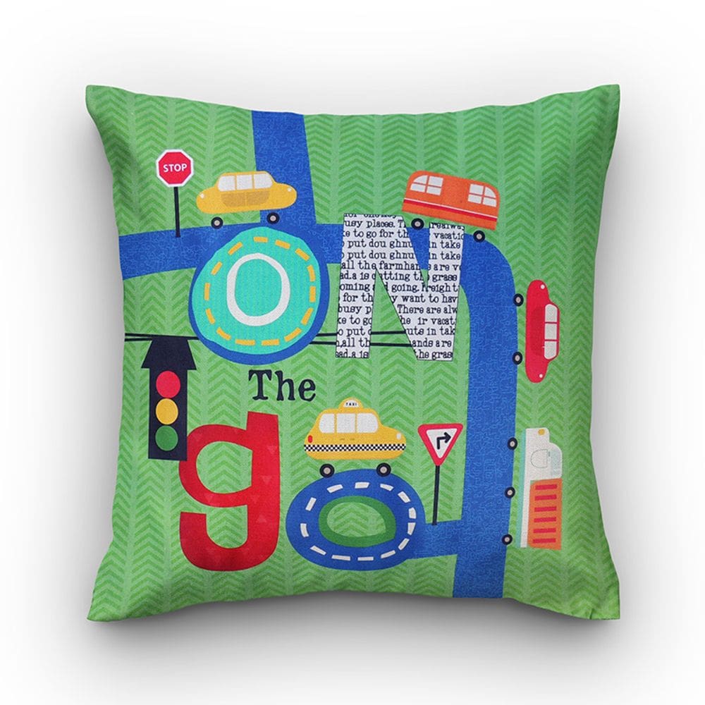 Capa de almofada VivaIN infantil Coleção Rush verde