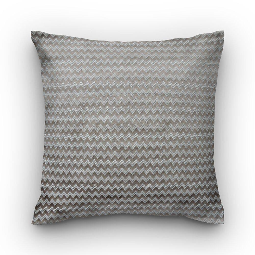 Capa de almofada VivaIN  shantung bege chevron branco