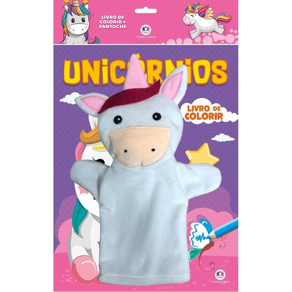Unicórnios - Livro de Colorir + Fantoche