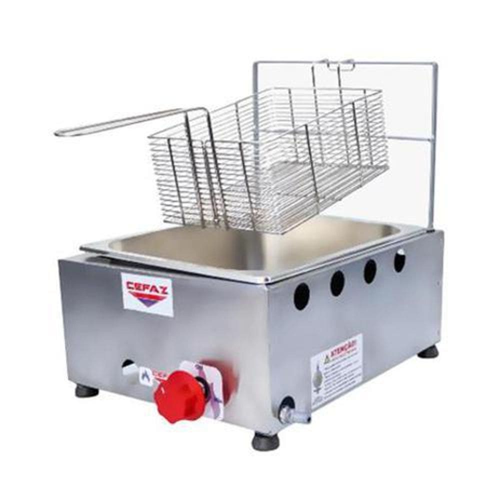 Fritadeira Industrial À Gás Cefaz Fc-01 5L Prata