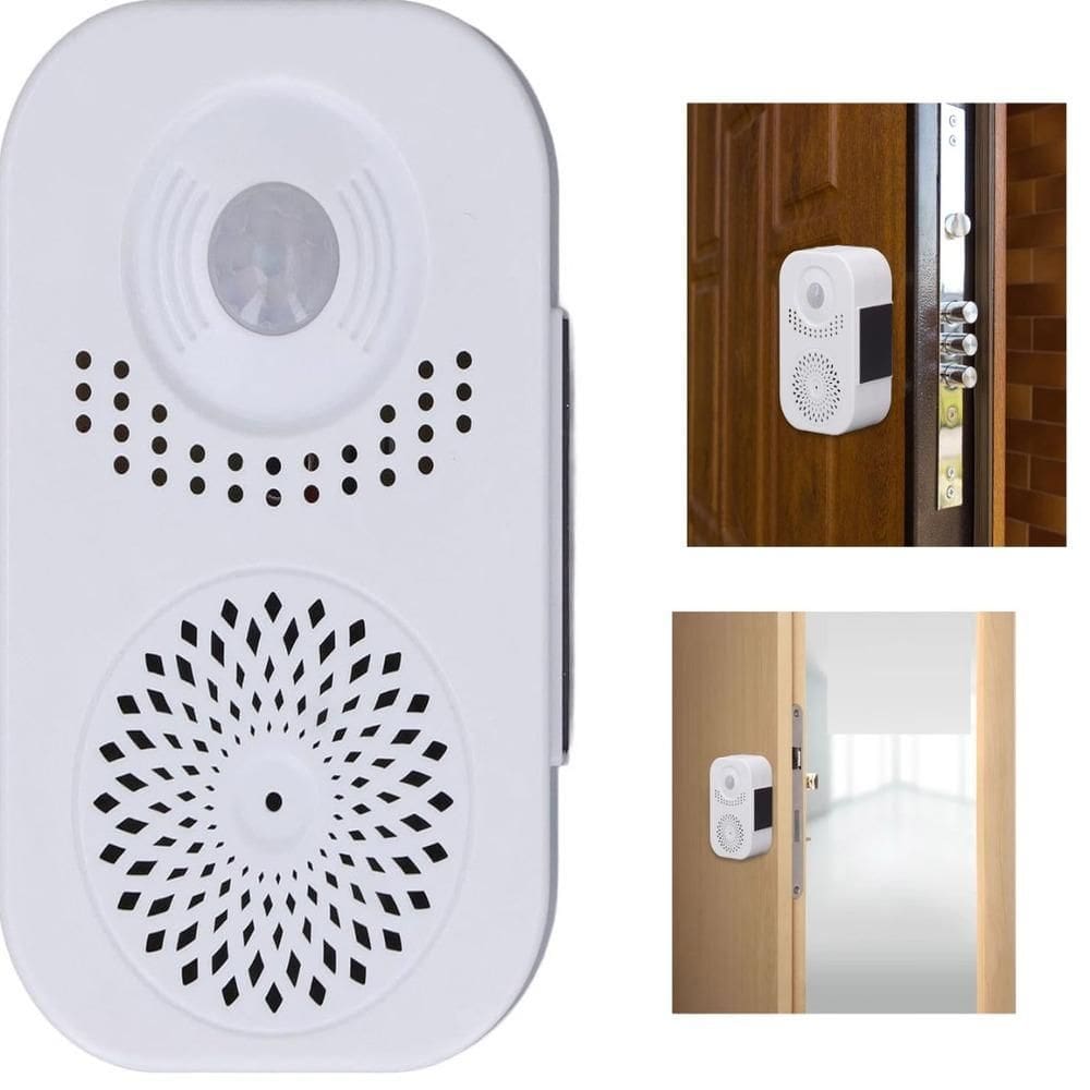 Campainha Sensor De Prsenca Inteligente Aviso Sonoro Voz Detector Infravermelho Movimento Lembrete Gravador De Mensagem