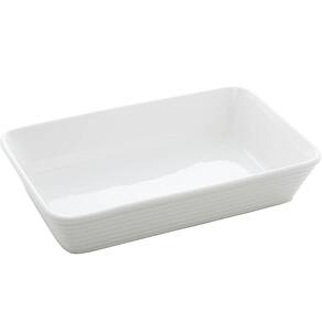Travessa de Porcelana Branca 750ml Refratário Pequeno Retangular Servir Mesa Posta Línea Lyor