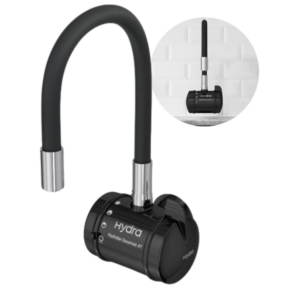 Torneira Hydralar 4T Paredeflex 5500W 127V Preta Hydra