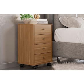 Mesa Cabeceira Casal Presence c/ 4 Gavetas Amêndola Touch - Demóbile