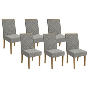 Kit 6 Cadeiras Sala Jantar 2CAD149FR 6 Un Freijó /Linho Cinza Mesclado - Kappesberg
