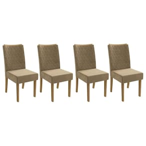 Kit 4 Cadeiras Sala Jantar 2CAD129FR 4 Un Freijo/Suede Bege A036 - Kappesberg