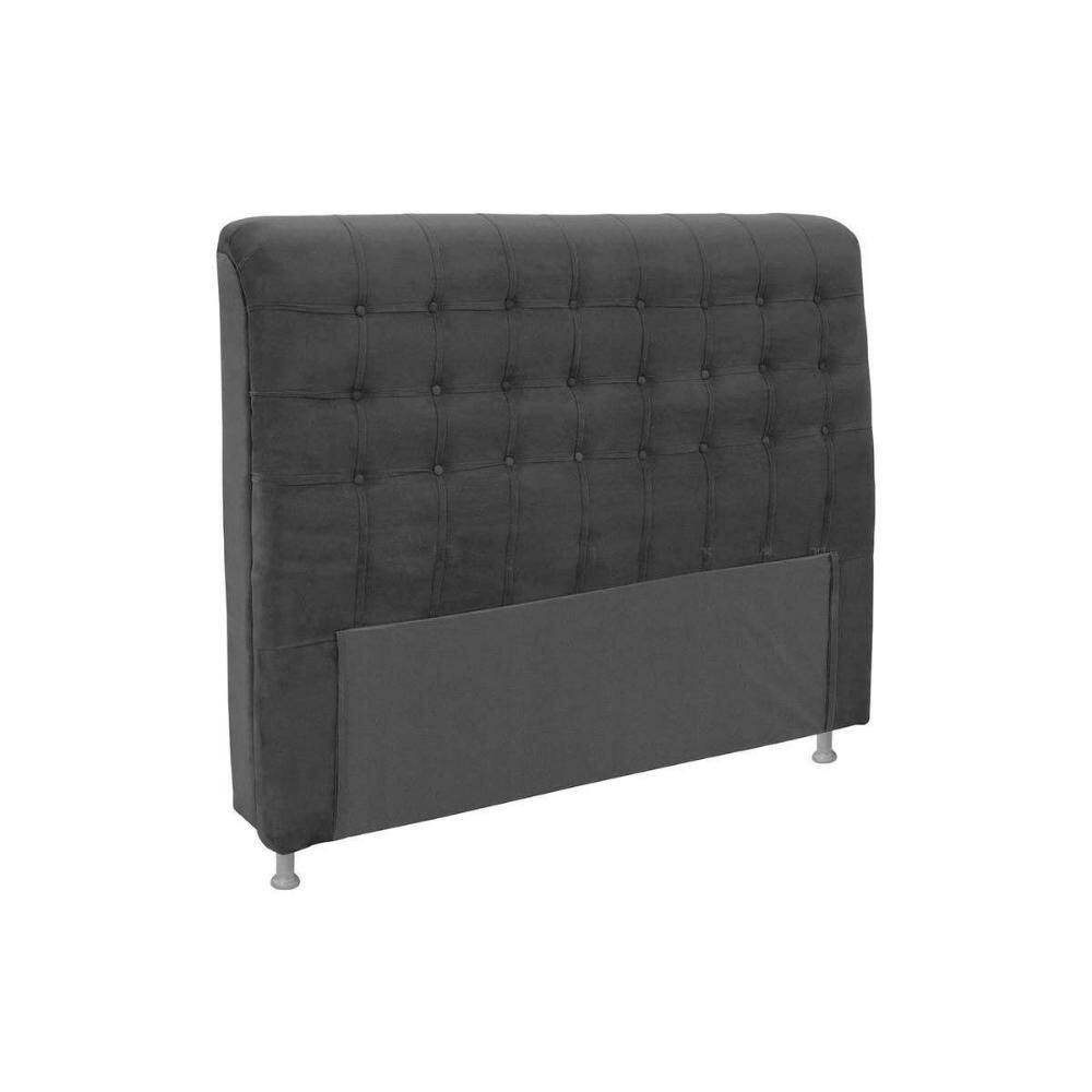 Cabeceira Cama Box Estofada Queen Dama Plus Suede Cinza - Simbal