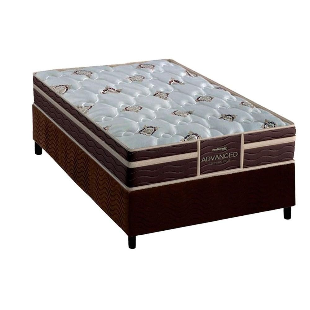 Cama Box Solteiro: Colchão Ortopédico Probel D33 Firmepedic ProDormir Advanced Tech1500 Plus Brown + Base CRC Suede Brown (88x188)